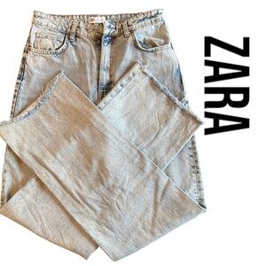 Zara Women’s Jeans Size 8 Light Blue Wash Wide Leg High Rise Denim